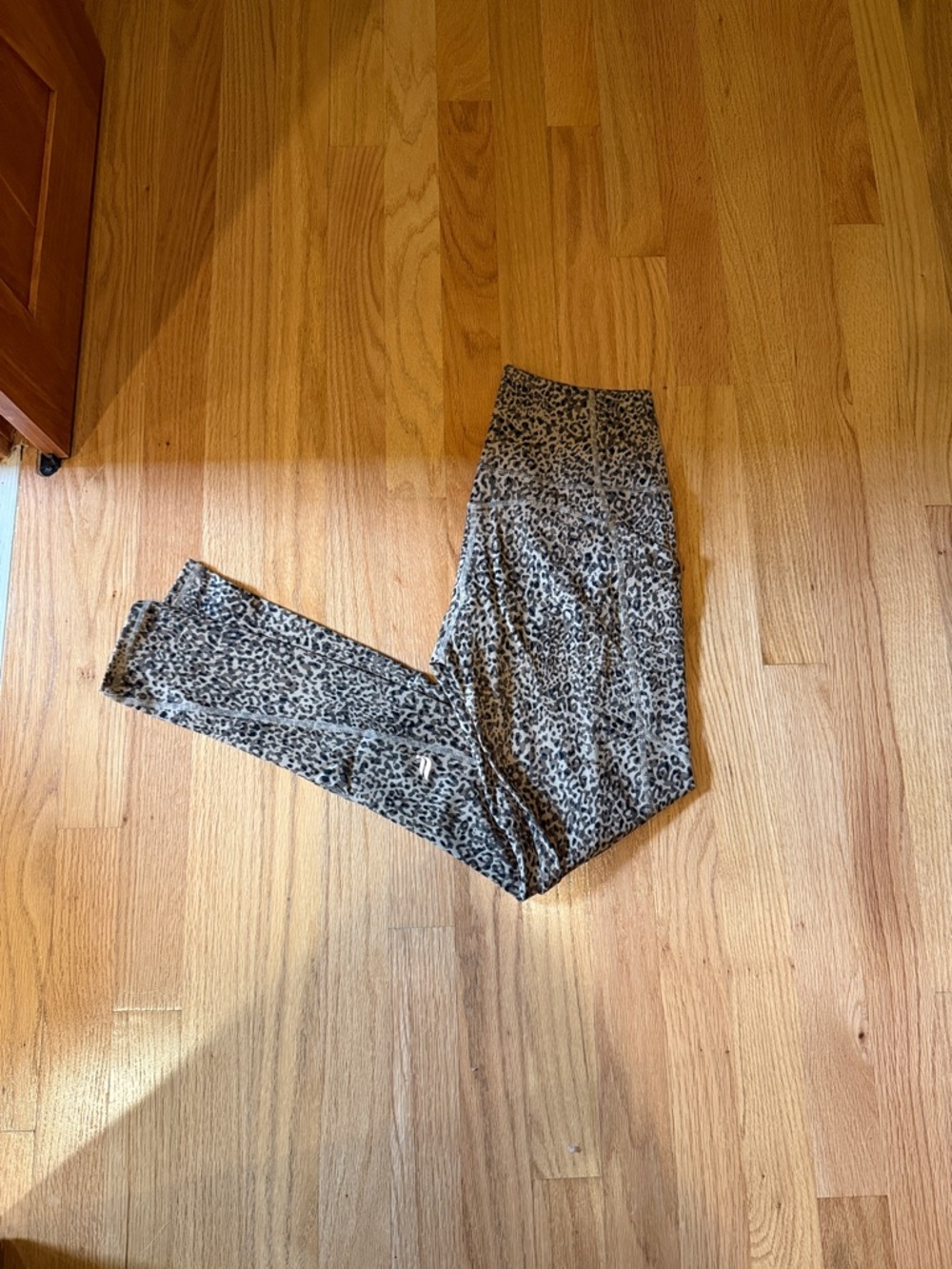 Fabletics Gray Leopard Print High-Waist Leggings